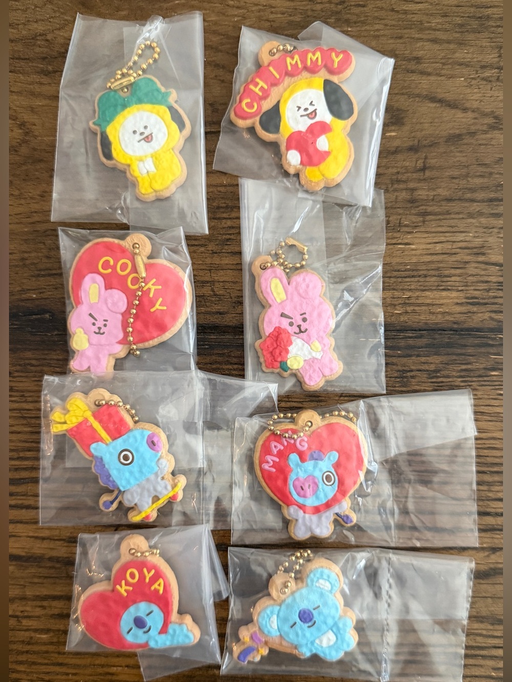 “BTS” BT21 Cookie Charm keychains